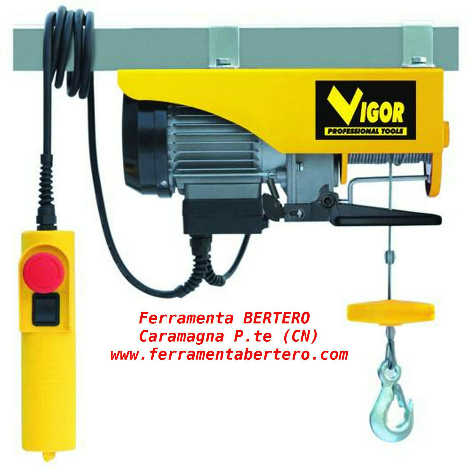 paranco elettrico vigor 200/400 kg 750 watt