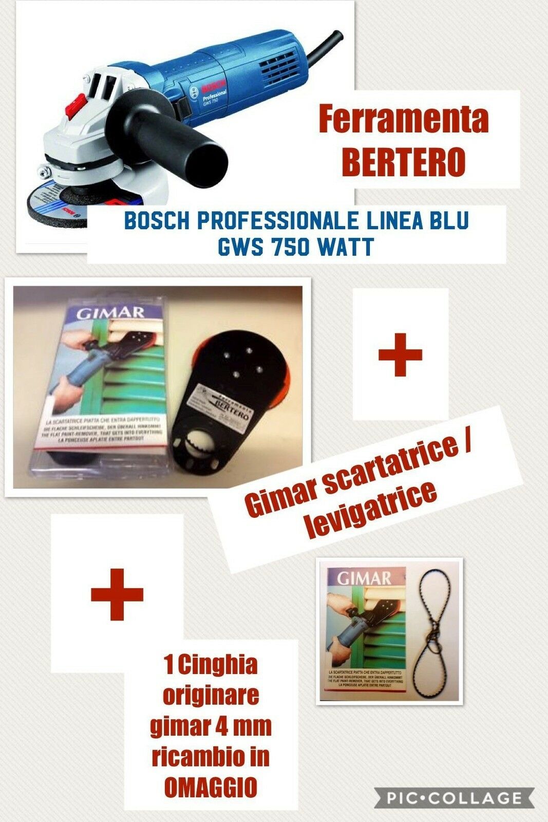 LEVIGATRICE SCARTATRICE GIMAR per persiane + smerigliatrice BOSCH 750 watt