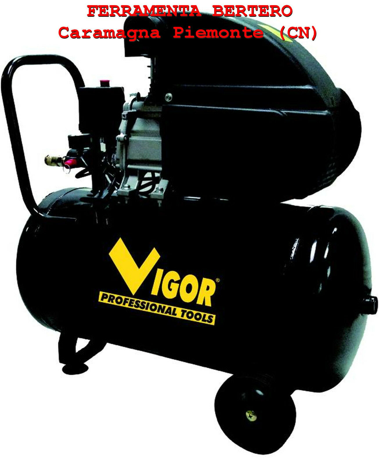 COMPRESSORE VIGOR 50 LITRI VCA-50L 2 HP  + kit 3 pezzi accessori + olio 