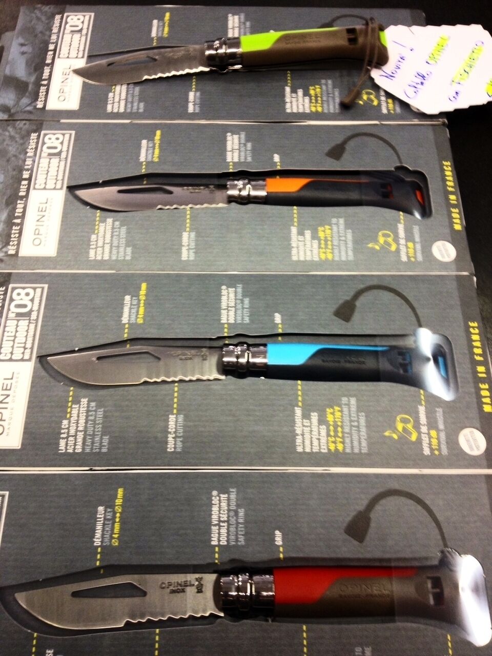 COLTELLO OPINEL LAMA ACCIAIO INOSSIDABILE N 8 CON FISCHIETTO PESCA CACCIA