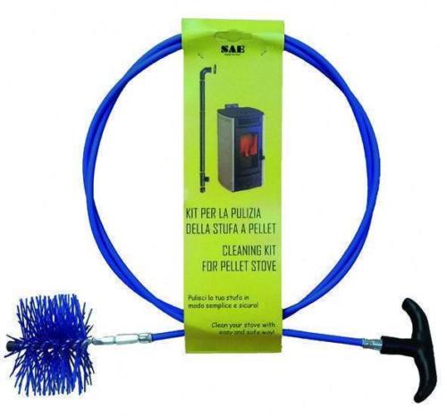 KIT SCOVOLO PER PULIZIA SPAZZACAMINO TUBI PELLET DIAMERO 8