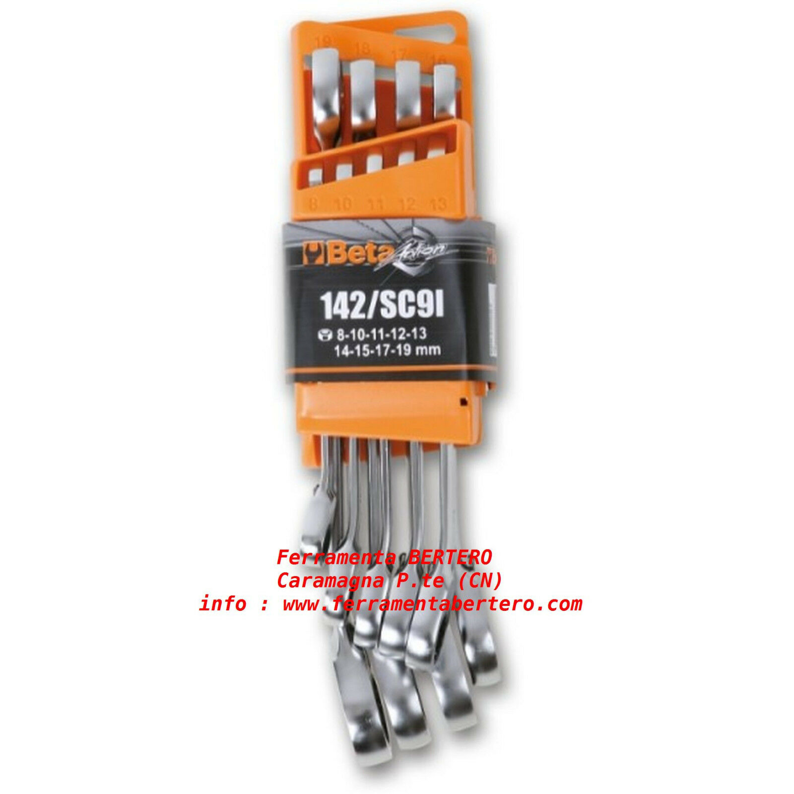 BETA SRIE DI 9 CHIAVI COMBINATE A CRICCHETTO REVERSIBILE 142/SC9I