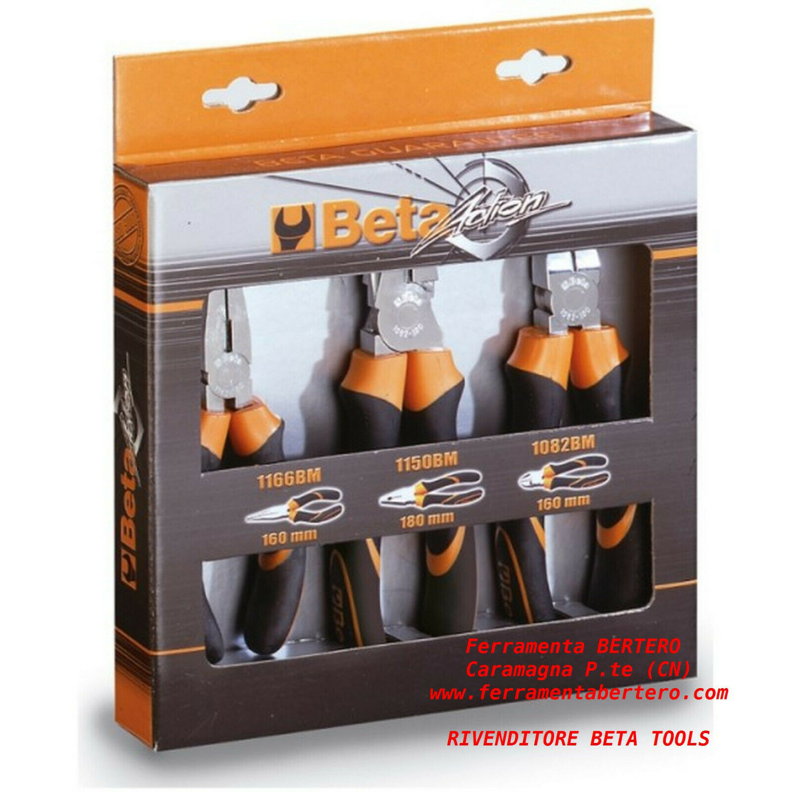 Set 3 utensili Beta Tools 1169BM/D3 pinza universale tronchese pinza becchi