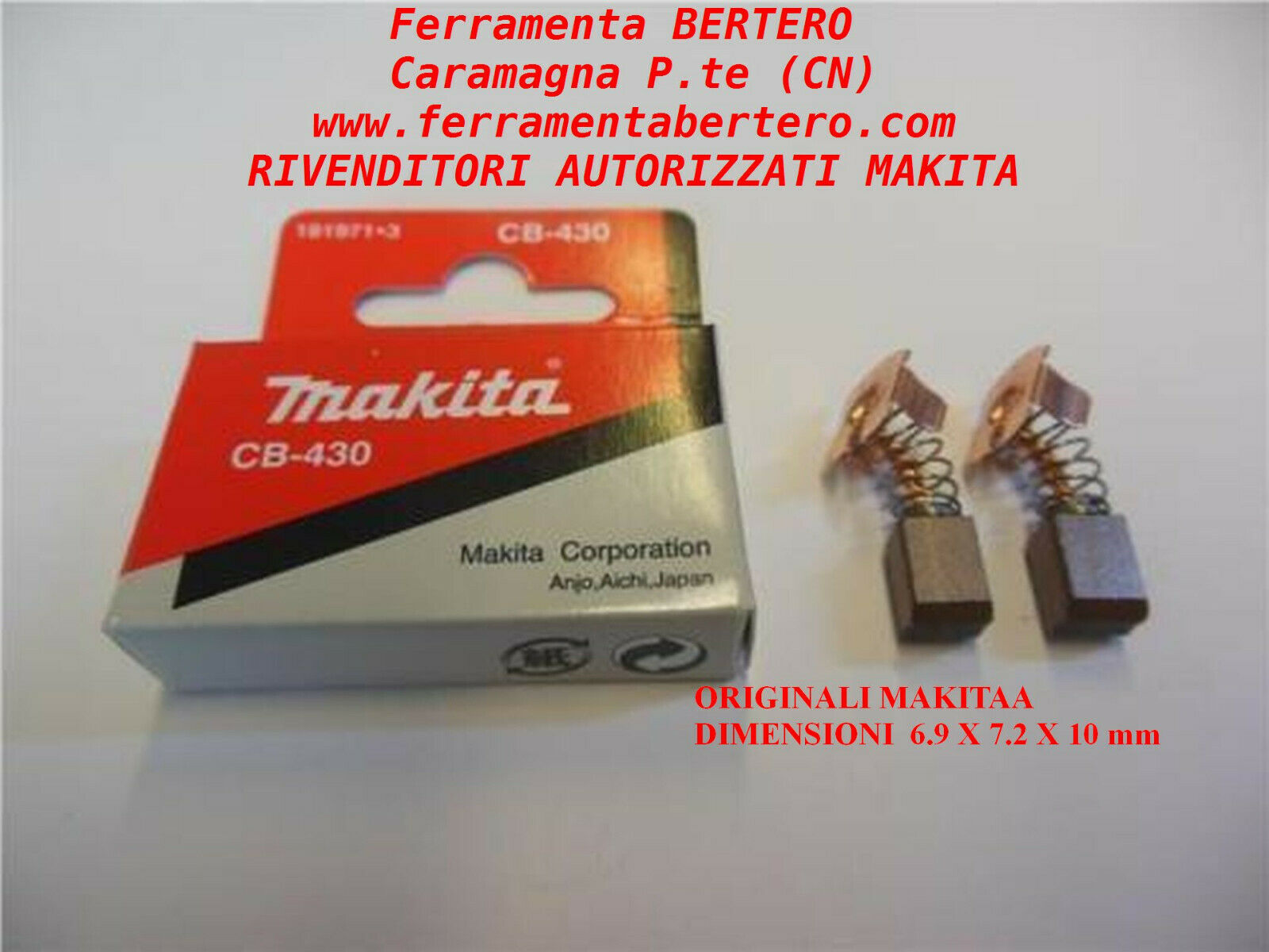CB430 MAKITA carboncini spazzole - 191971-3  Originale SMERIGLIATRICE MAKITA 18V