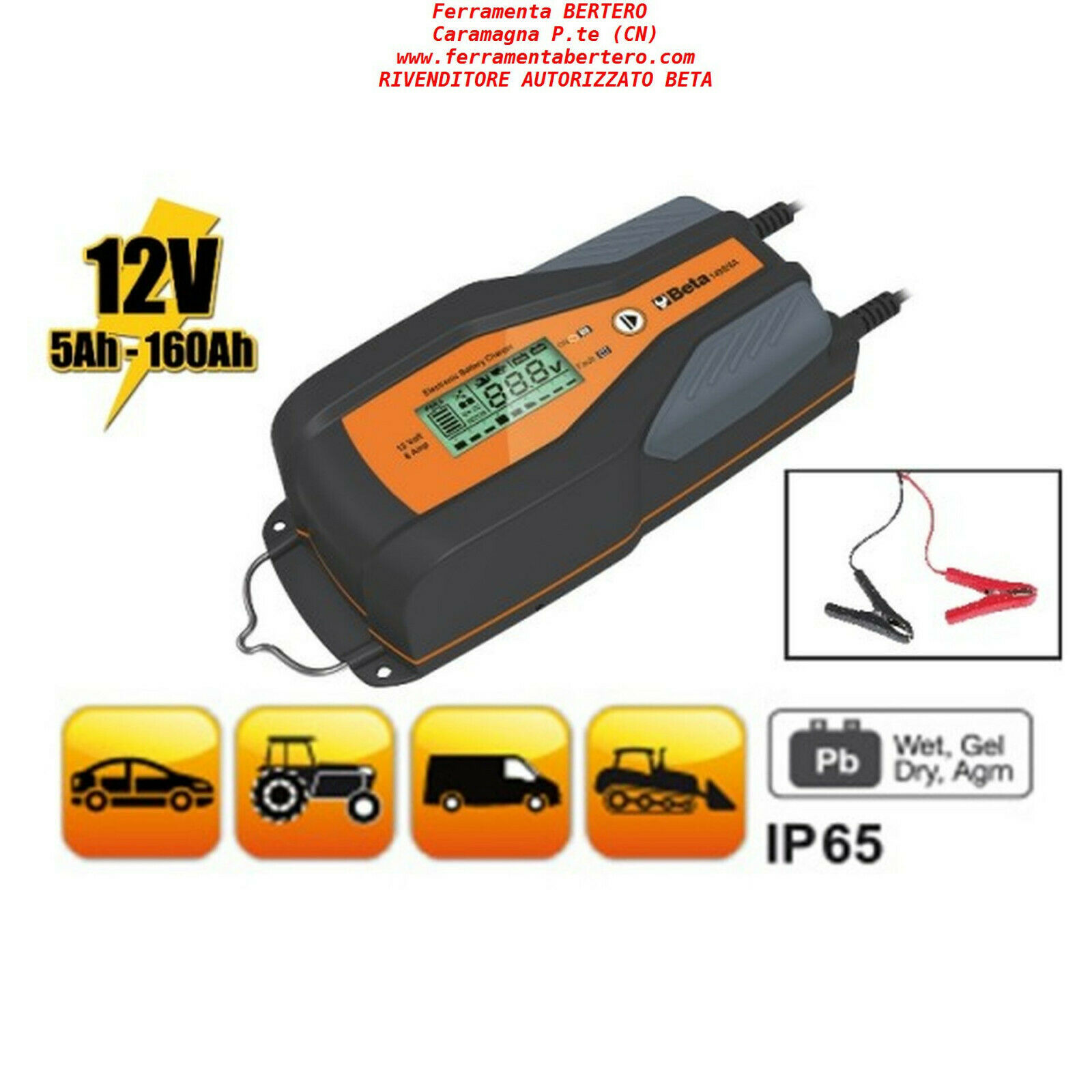 Caricabatteria Beta 1498/8A 160Ah elettronico ricaricabile auto moto barca