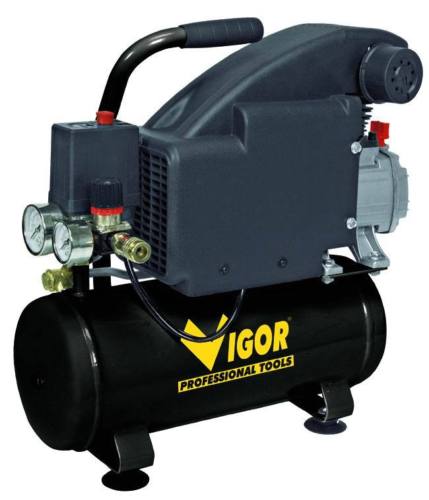 COMPRESSORE VIGOR 9 LITRI VCA-9L 1 HP  + kit 3 pezzi accessori + olio 