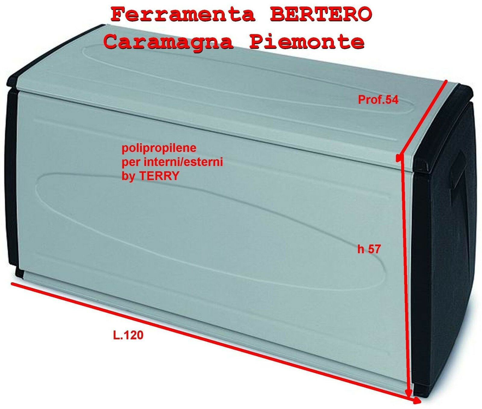 BAULE  BAULI DA GIARDINO TERRY PRINCEBLACK-120 120X54X57  INTERNI-ESTERNI 308 LT
