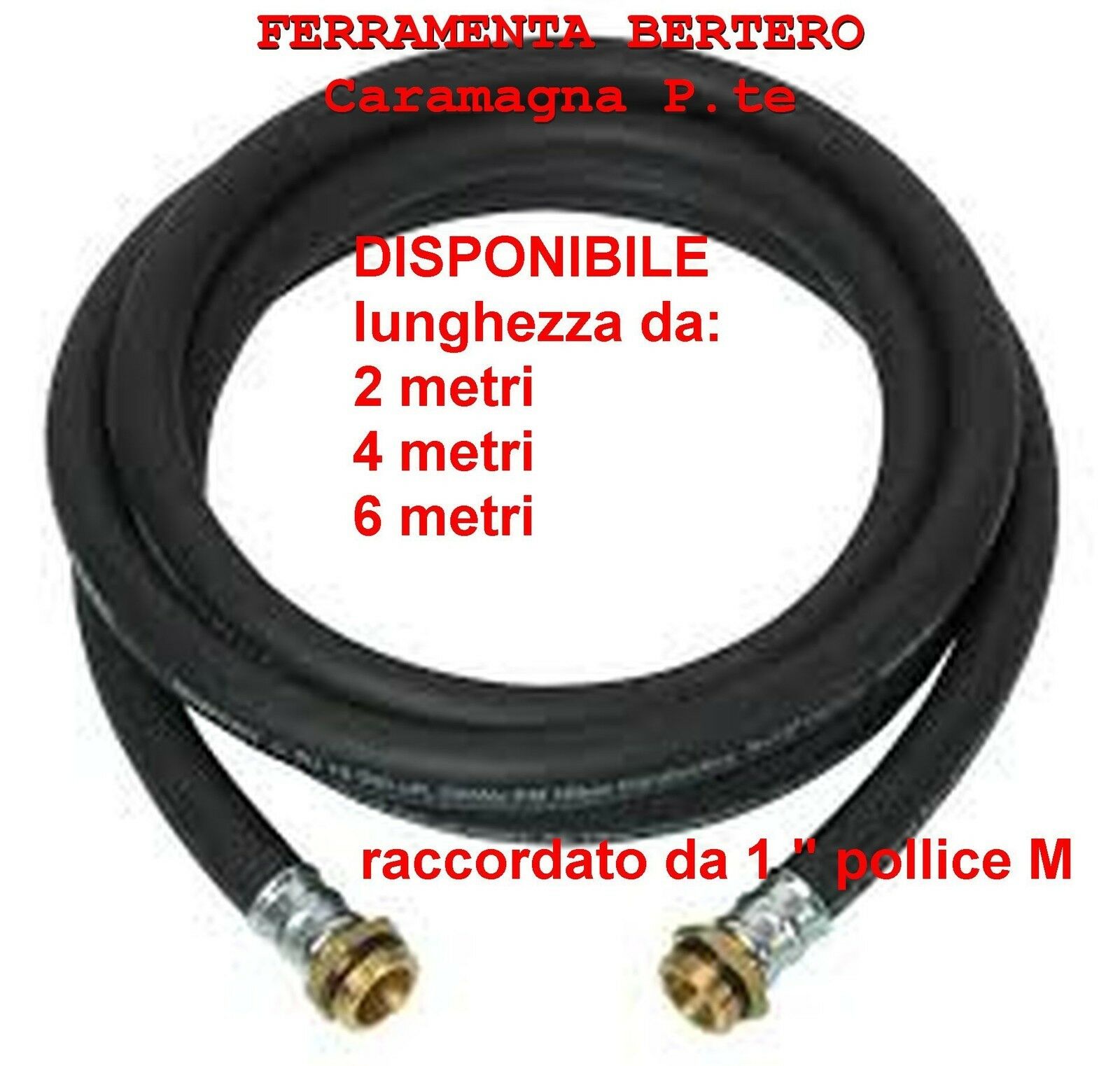 TUBO DI EROGAZIONE PER POMPA TRAVASO  GASOLIO 10 BAR RACCORDATO 1 POLLICE