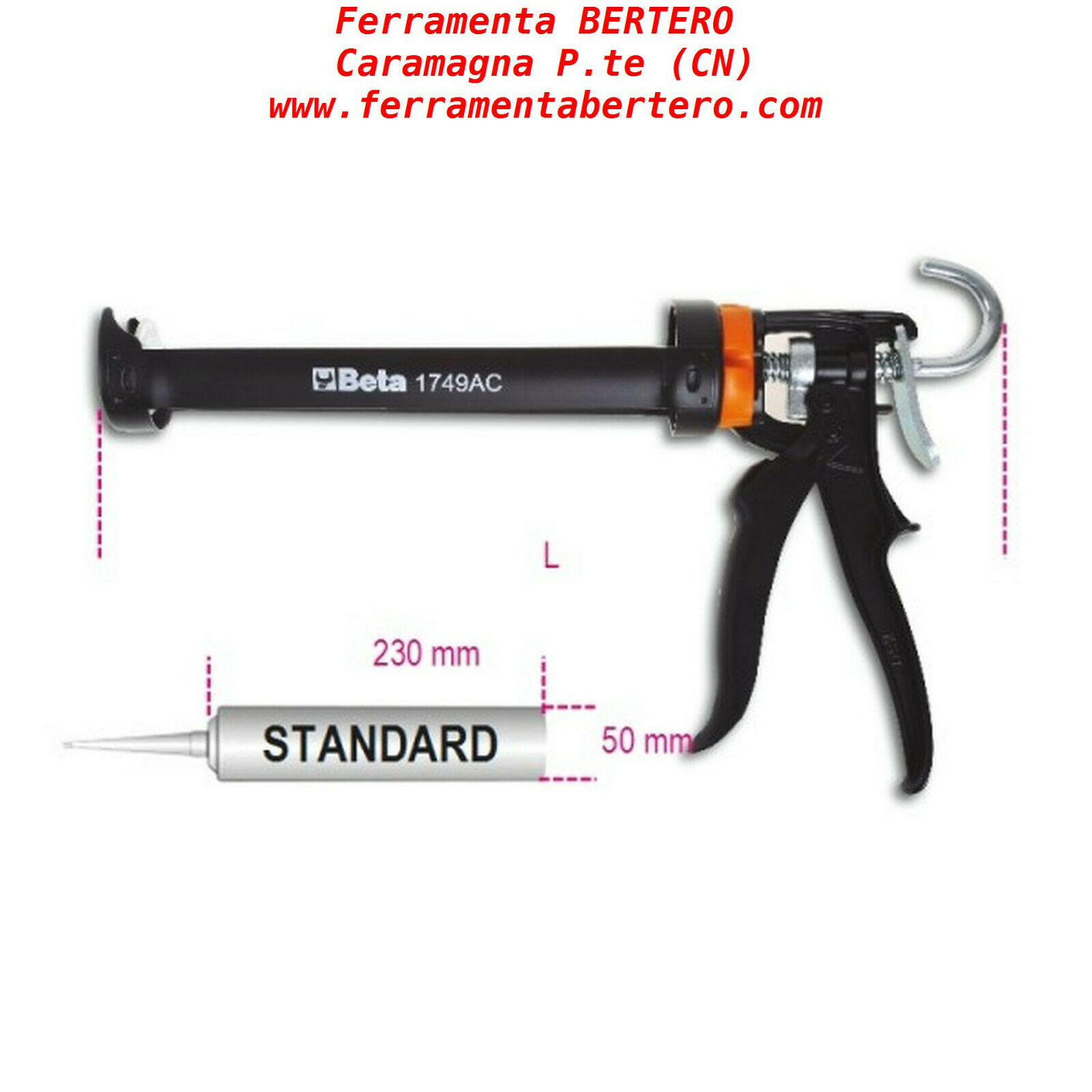 Pistola silicone Beta Tools 1749AC 1749 ancorante chimico professionale