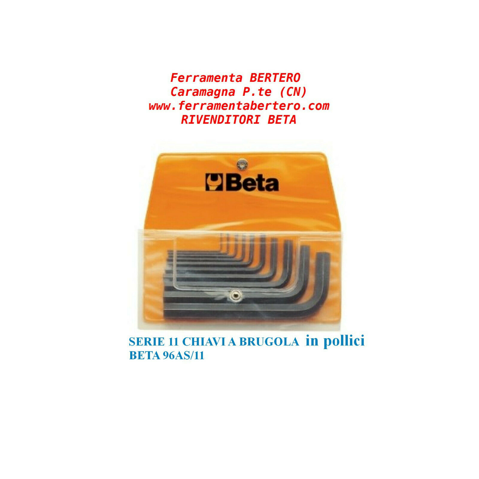 SERIE DI 11 CHIAVI A BRUGOLA IN POLLICI BETA 96AS/B11