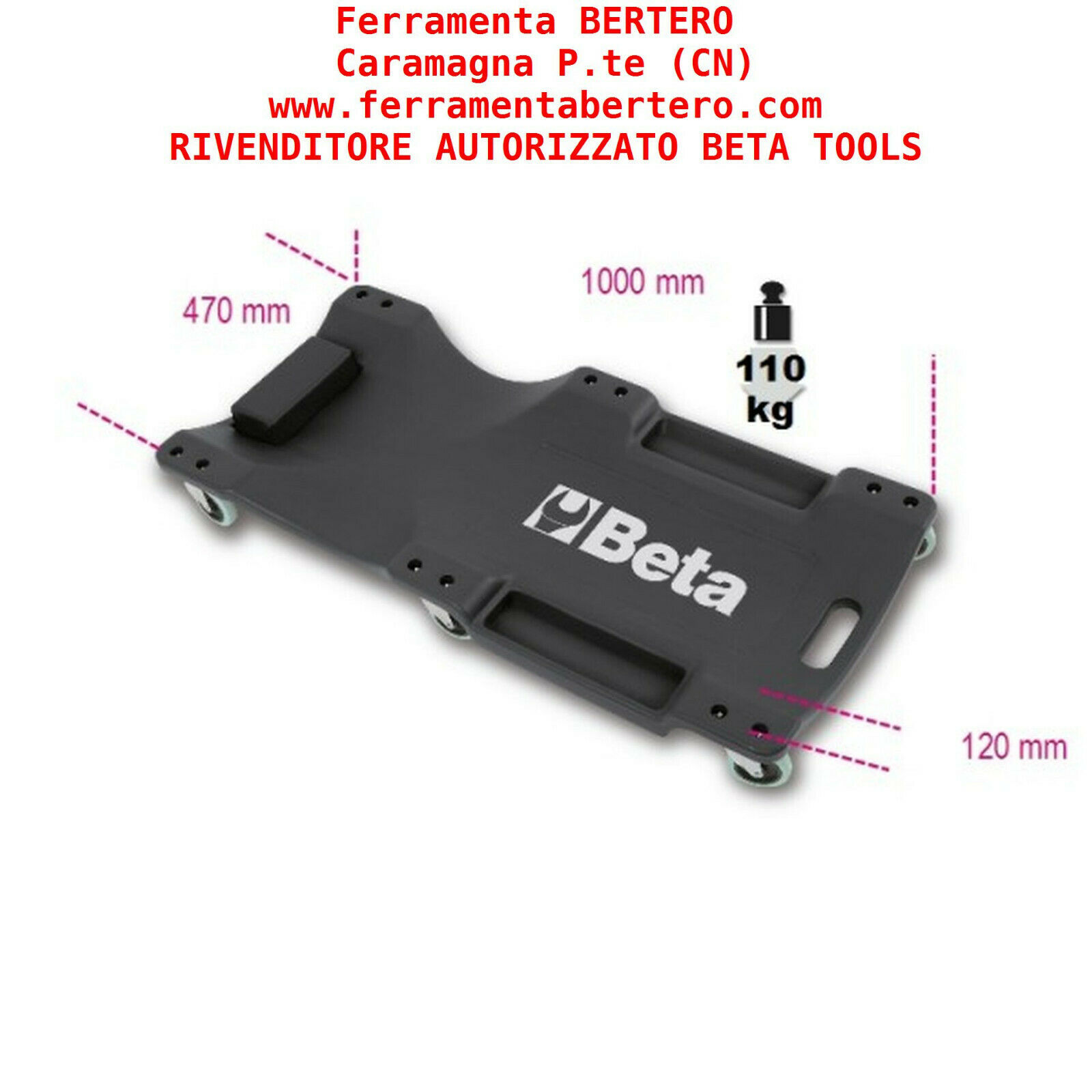 Lettino sottomacchina  plastica antiurto BETA 3003 MECCANICO OFFICINA AUTO MOTO