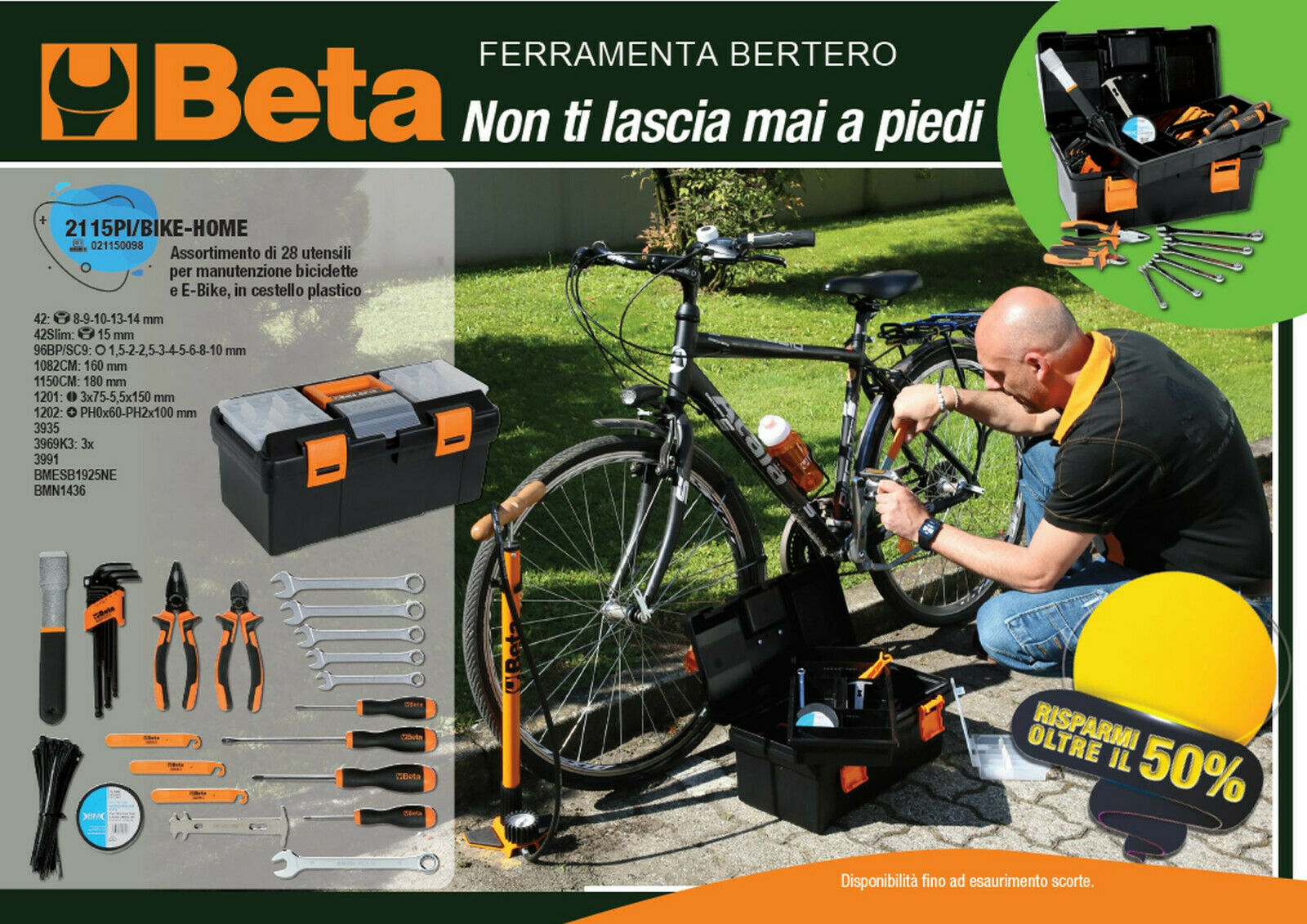 Cestello valigia CASSETTA 28 utensili manutenzione biciclette bici E-BIKE Beta 